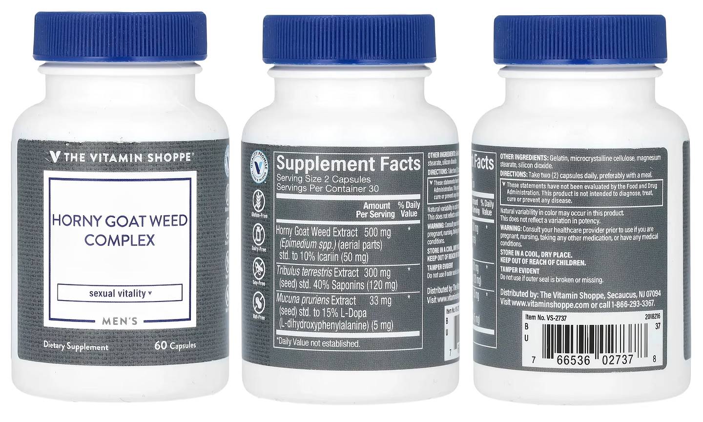 The Vitamin Shoppe, Men's Horny Goat Weed Complex packaging