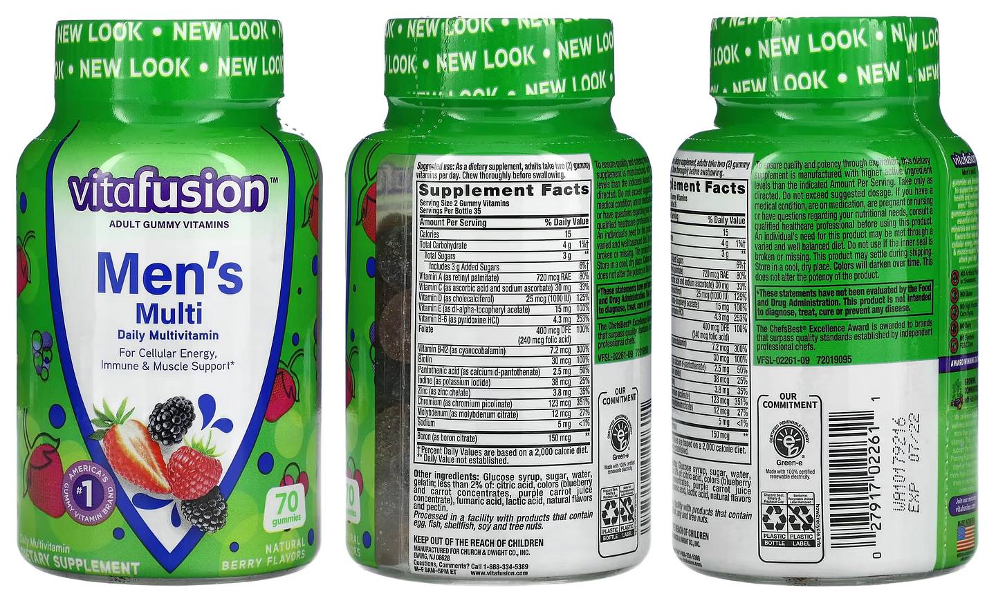 VitaFusion, Men's Multi, Daily Multivitamin, Natural Berry packaging