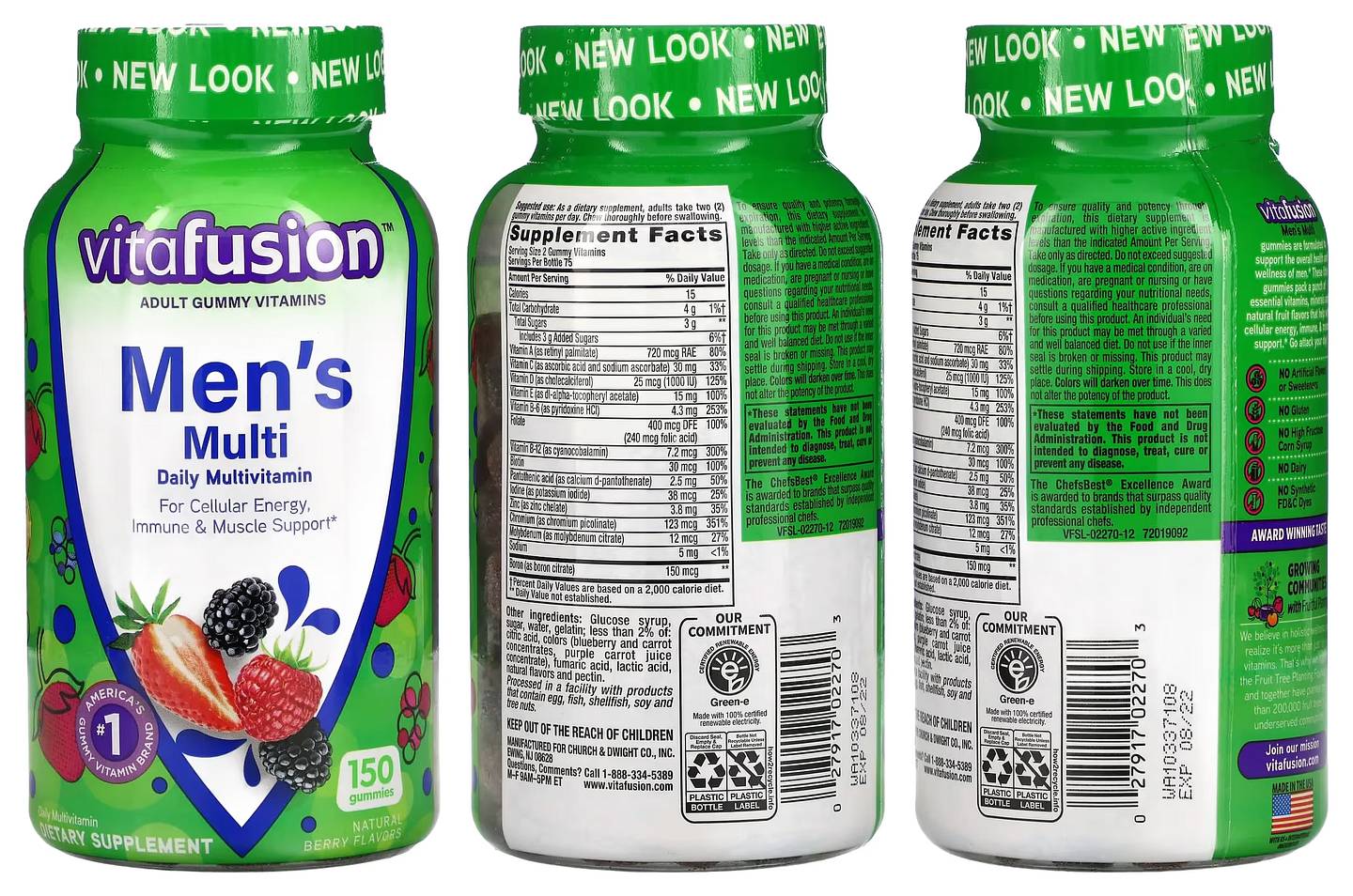 VitaFusion, Men's Multi, Daily Multivitamin, Natural Berry packaging