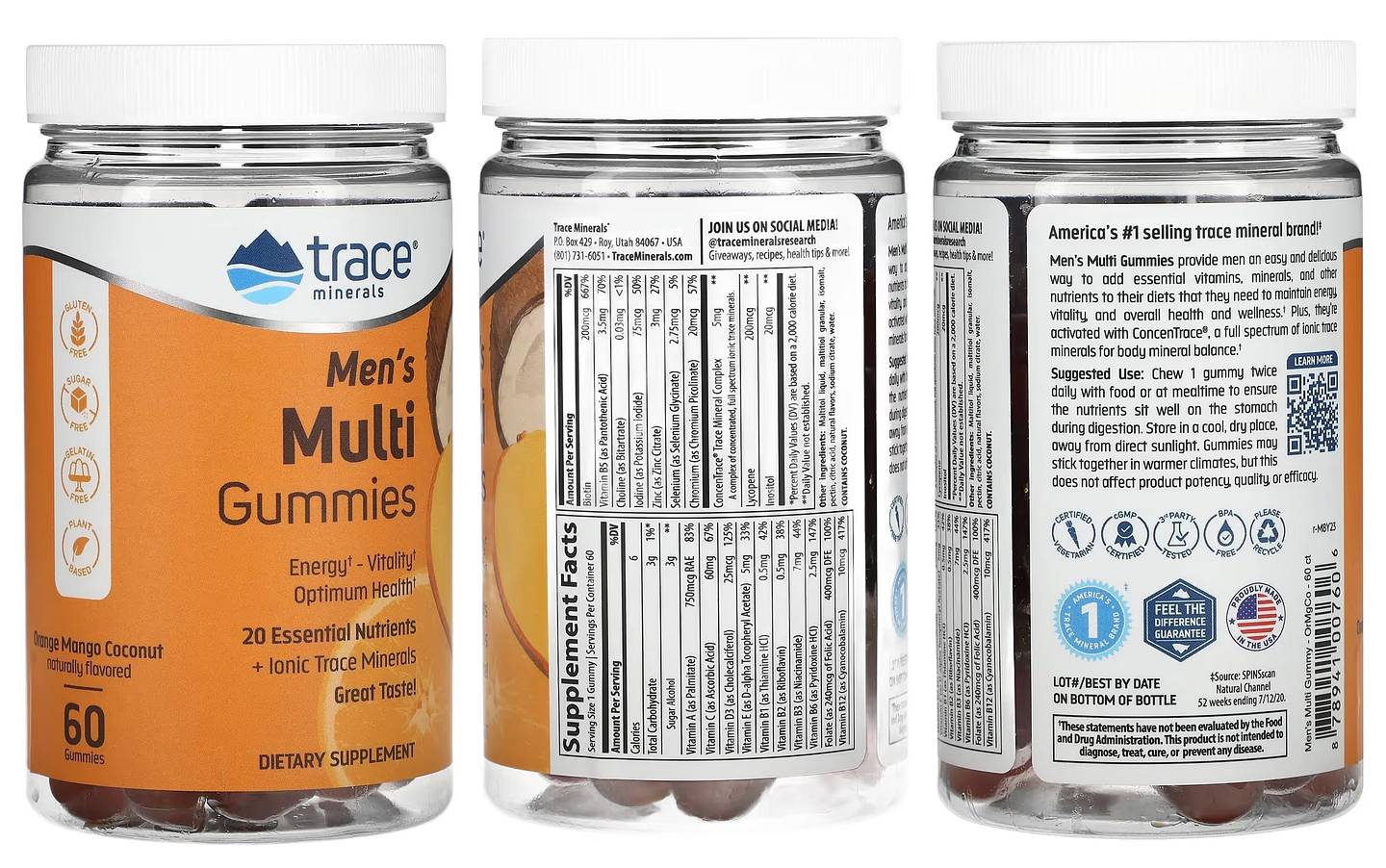 Trace Minerals, Men's Multi Gummies packaging