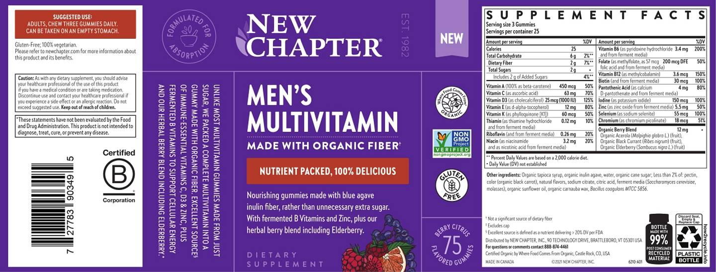 New Chapter, Men's Multivitamin label