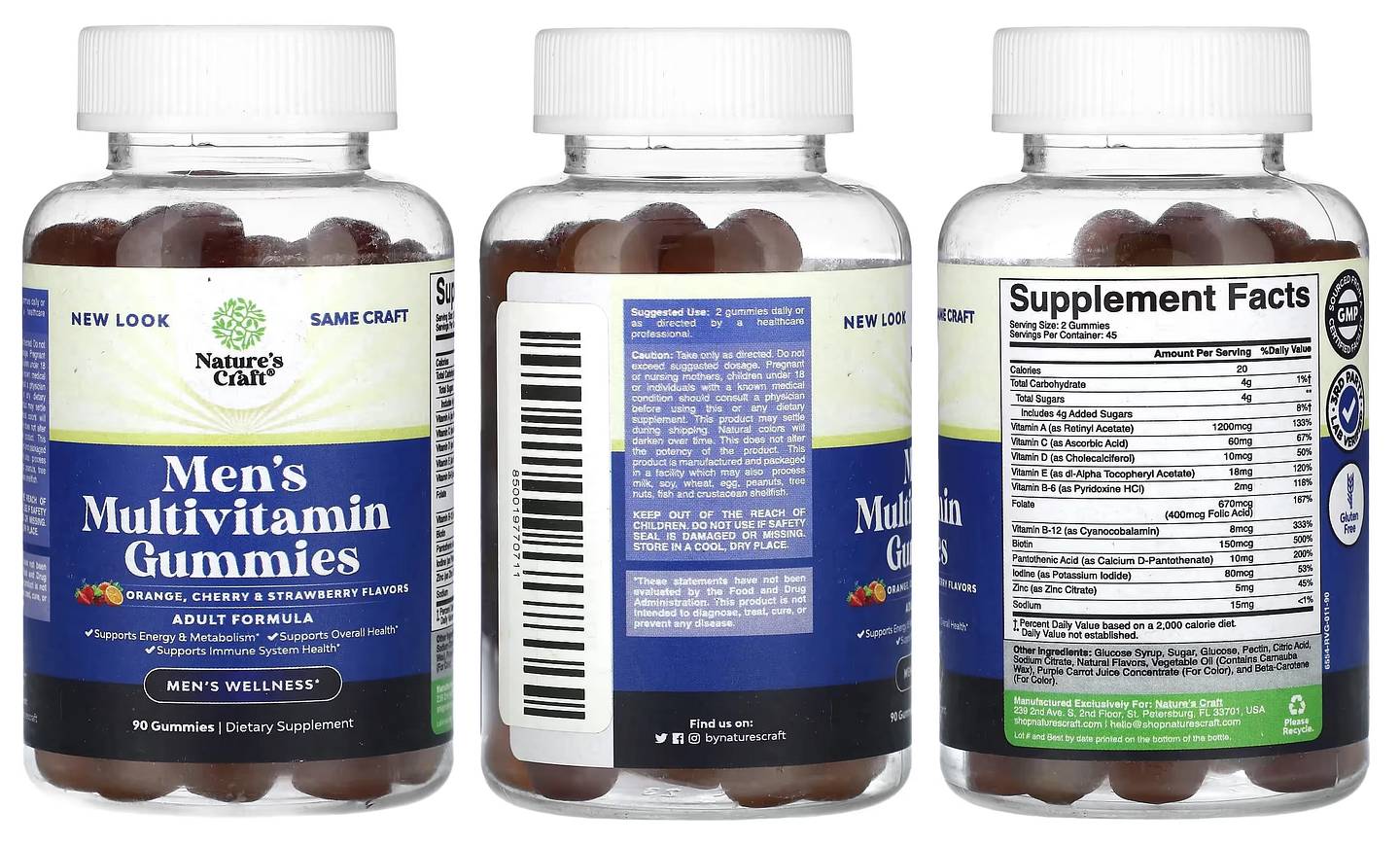 Nature's Craft, Men's Multivitamin Gummies packaging