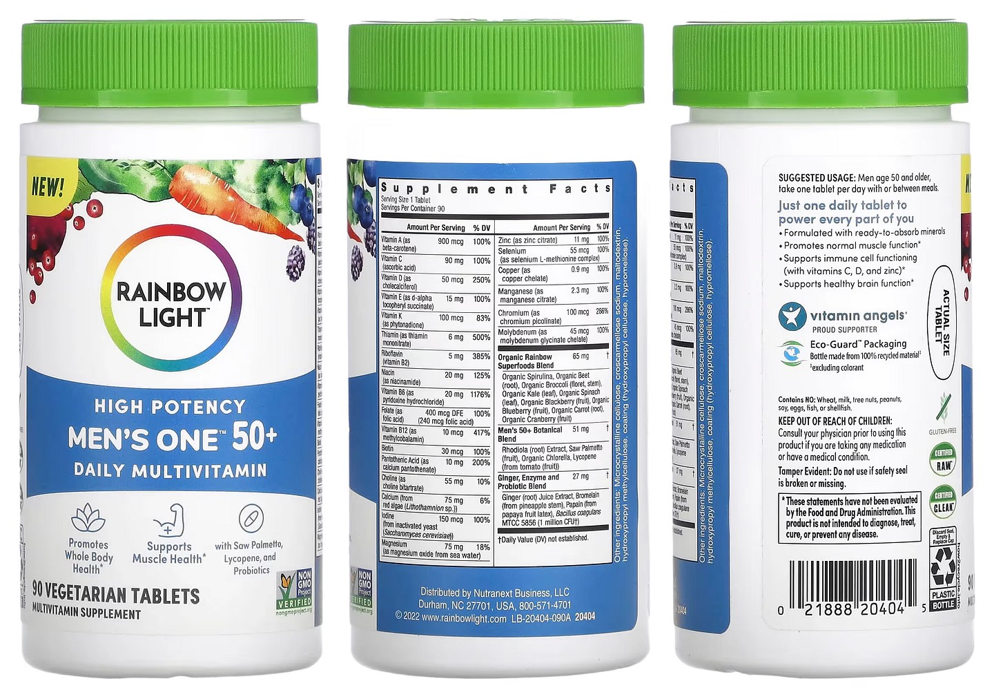 Rainbow Light, Men's One 50+ Daily Multivitamin packaging