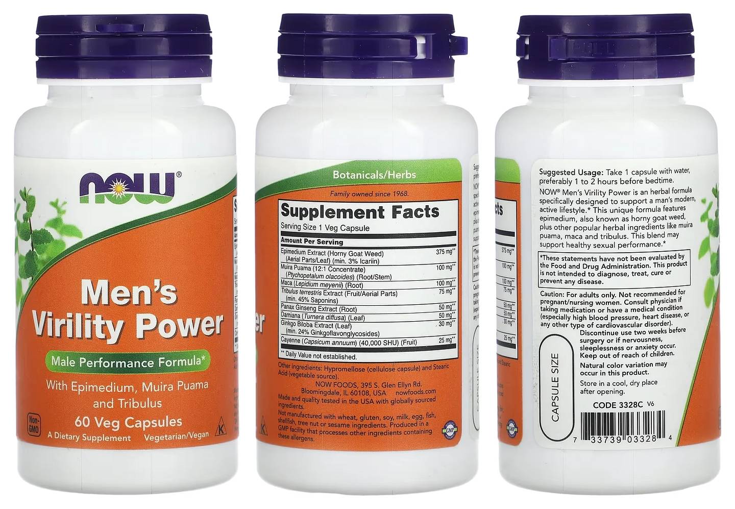 NOW Foods, Men's Virility Power packaging