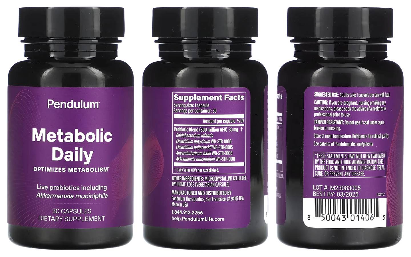 Pendulum, Metabolic Daily with Akkermansia packaging