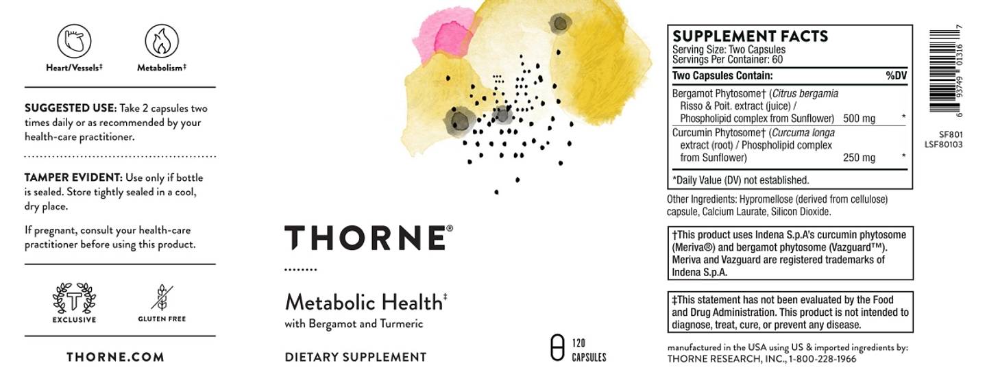 Thorne, Metabolic Health with Bergamot label