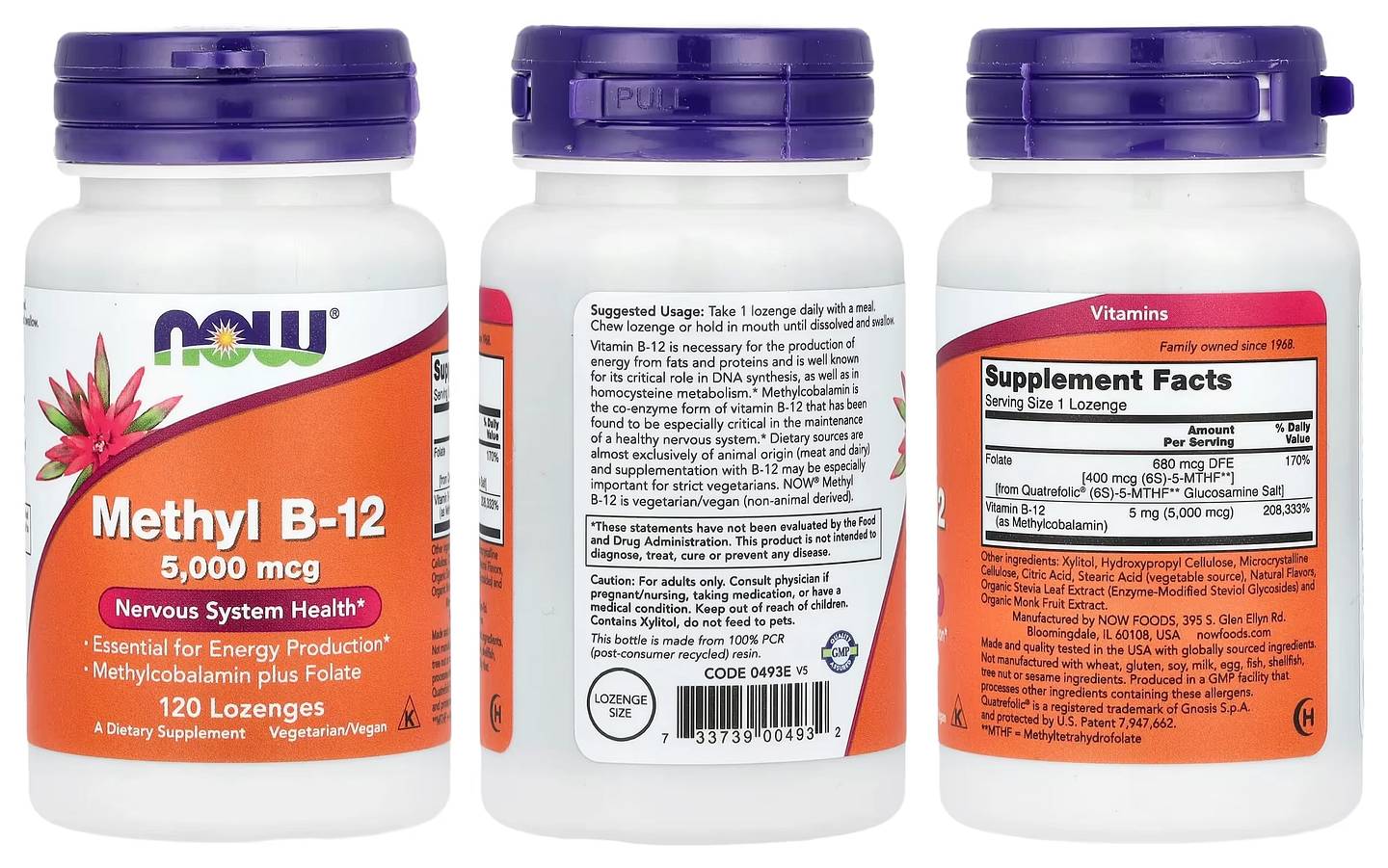 NOW Foods, Methyl B-12 packaging