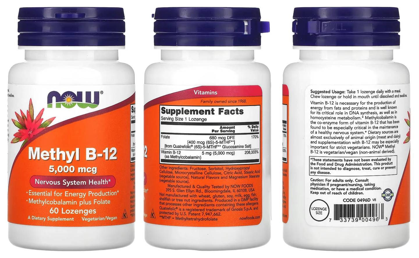 NOW Foods, Methyl B-12 packaging