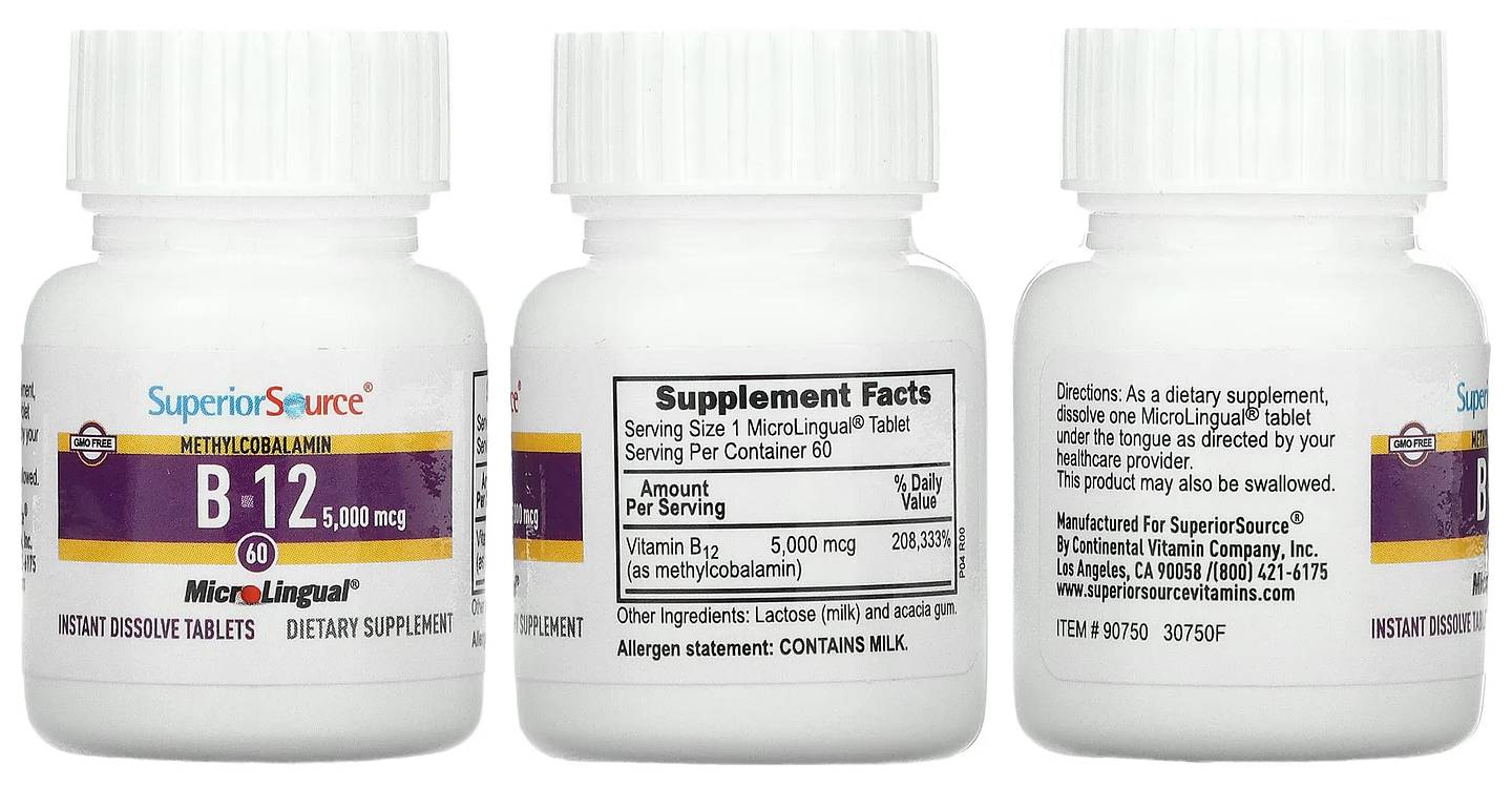 Superior Source, Methylcobalamin B-12 packaging