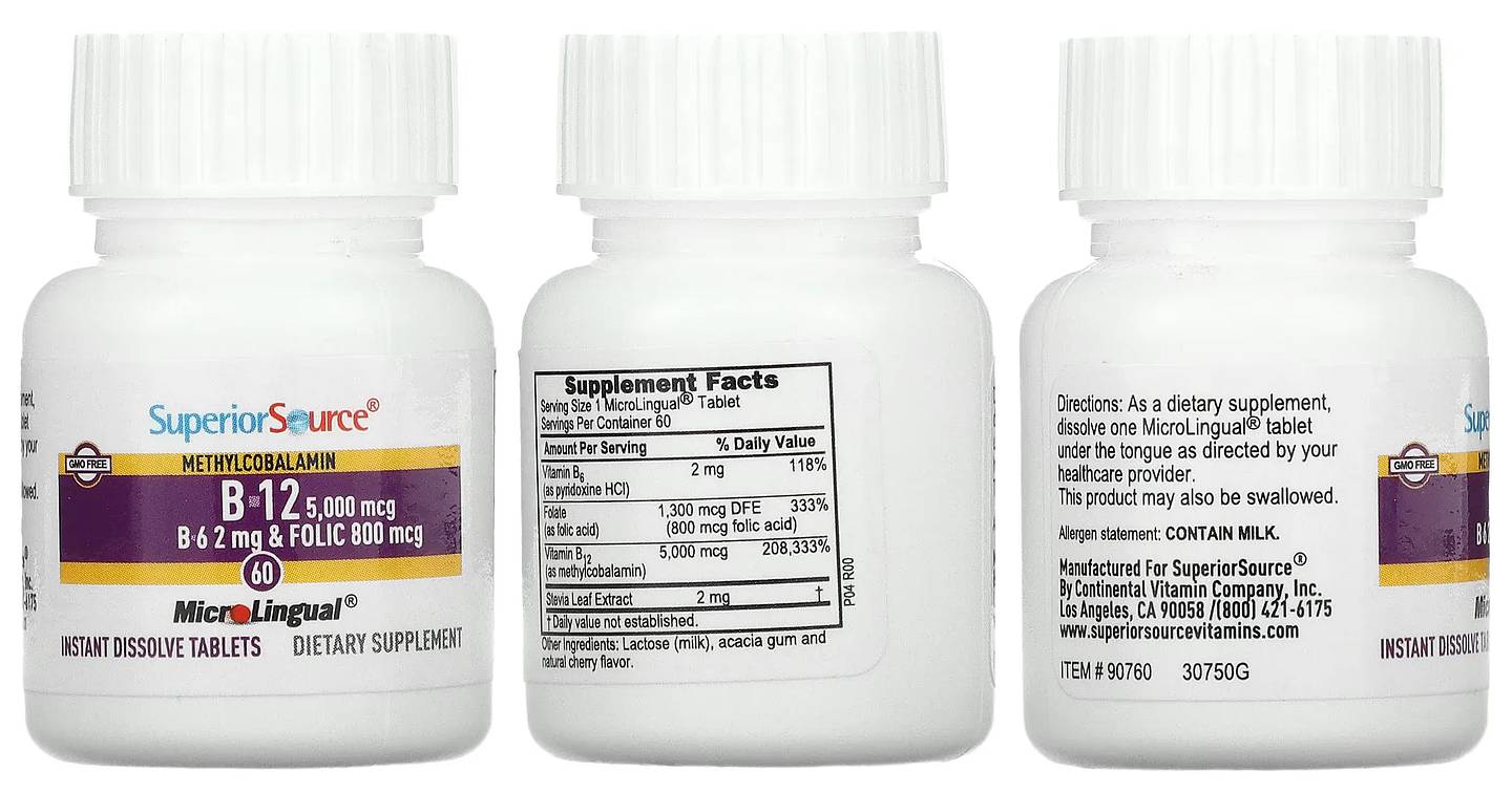 Superior Source, Methylcobalamin B-12 packaging