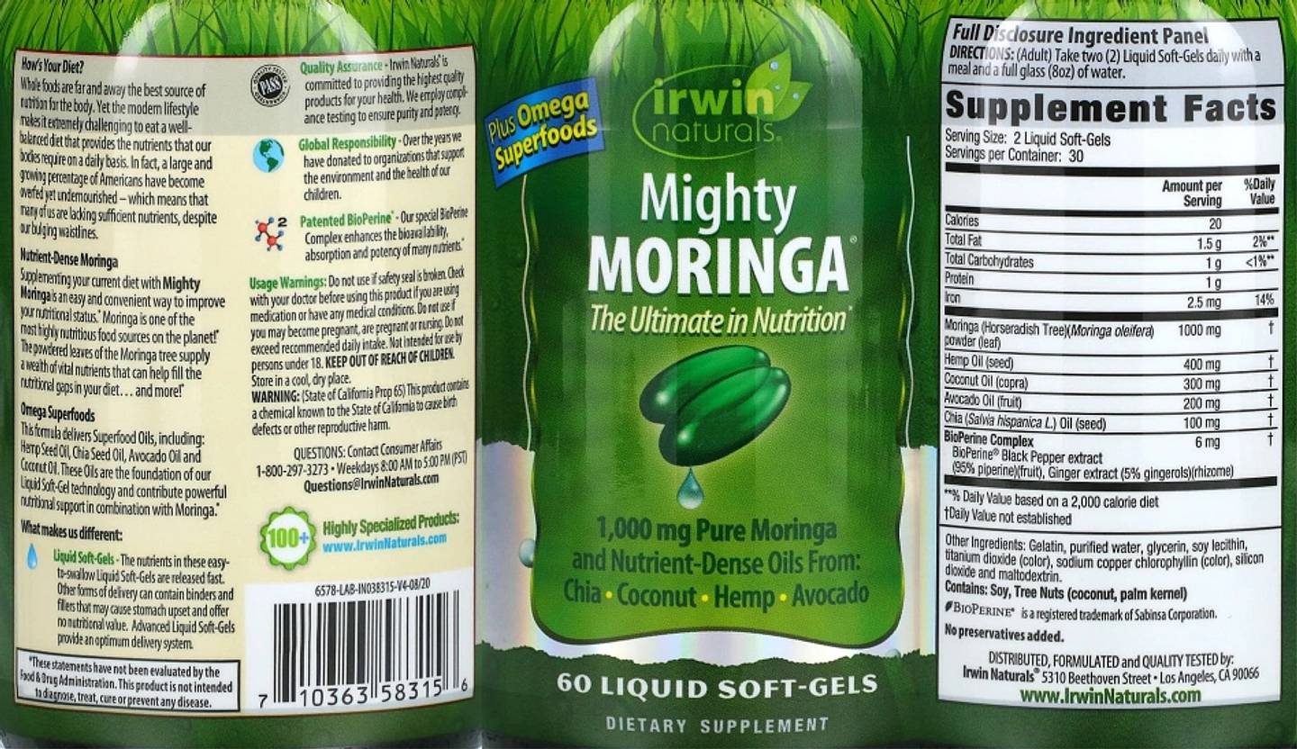 Irwin Naturals, Mighty Moringa label