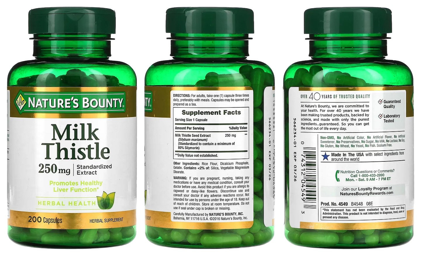 Nature's Bounty, Milk Thistle packaging