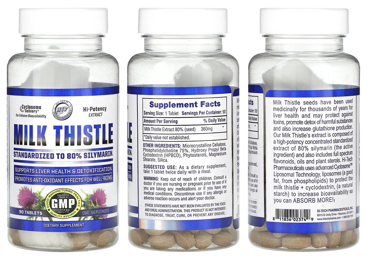 Hi Tech Pharmaceuticals, Milk Thistle packaging