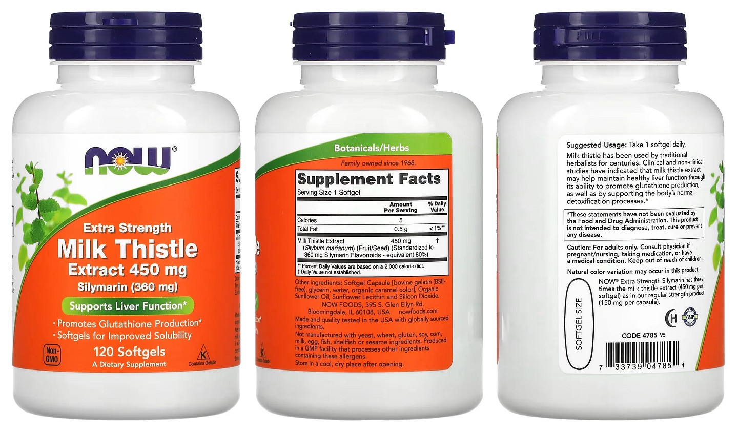 NOW Foods, Milk Thistle Extract packaging