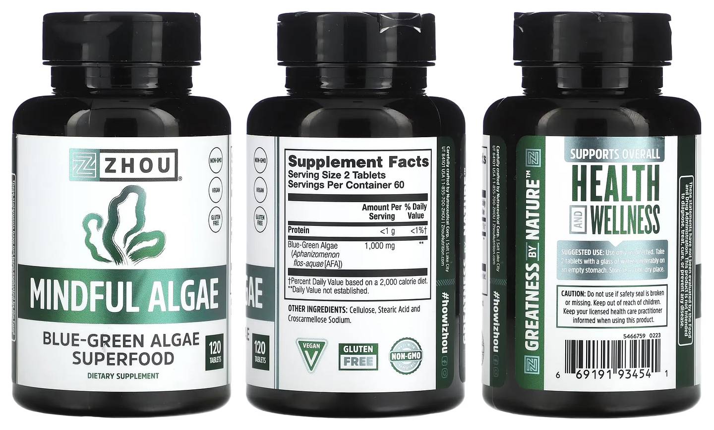 Zhou Nutrition, Mindful Algae packaging