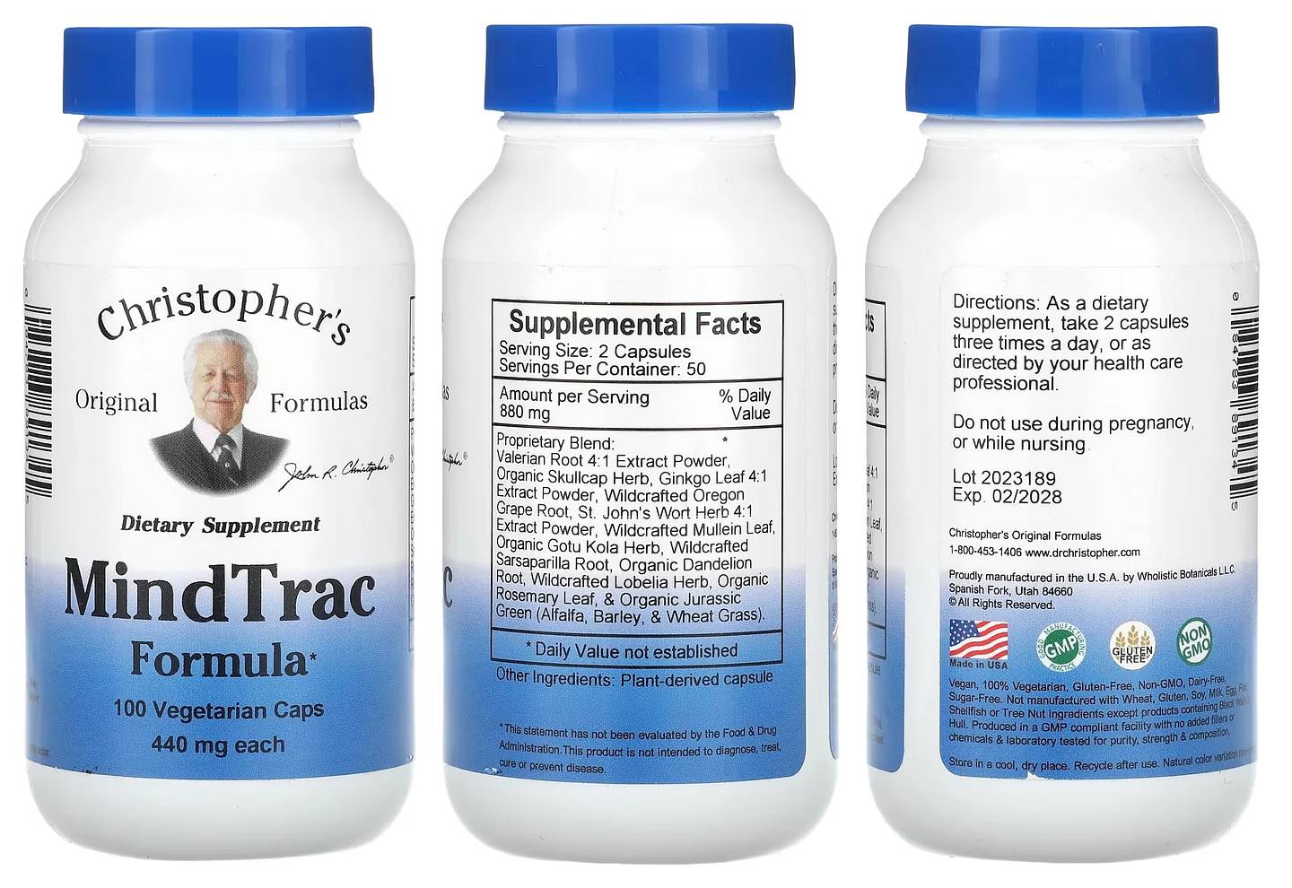 Dr. Christopher's, MindTrac Formula packaging