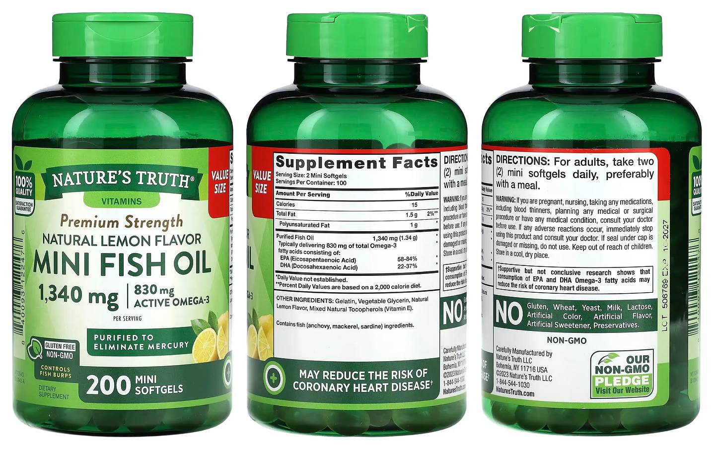 Nature's Truth, Mini Fish Oil packaging