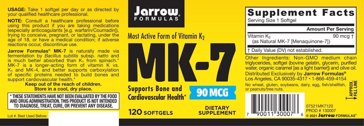 Jarrow Formulas, MK-7 label