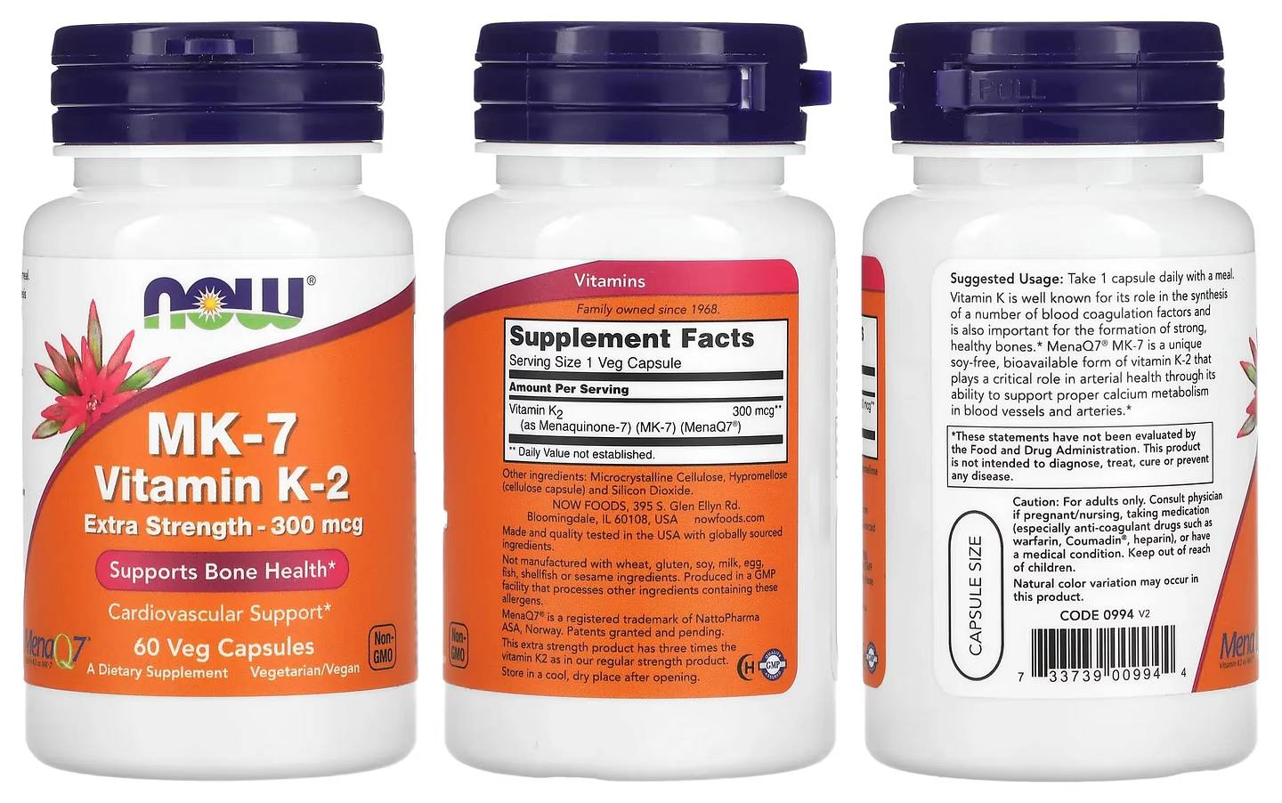 NOW Foods, MK-7 Vitamin K-2 packaging