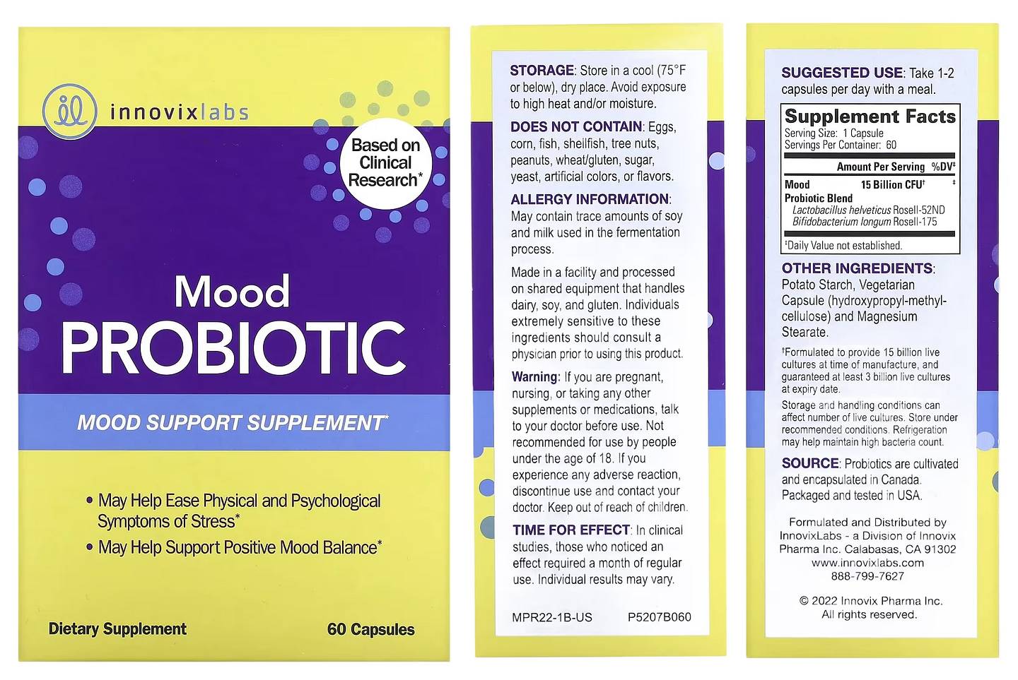 InnovixLabs, Mood Probiotic packaging