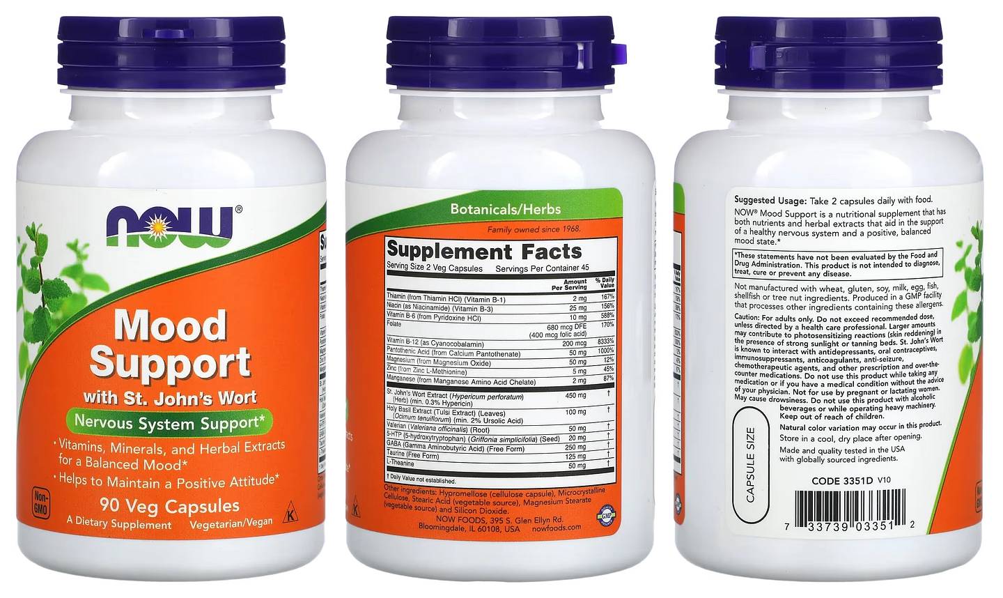 NOW Foods, Mood Support with St. John's Wort packaging