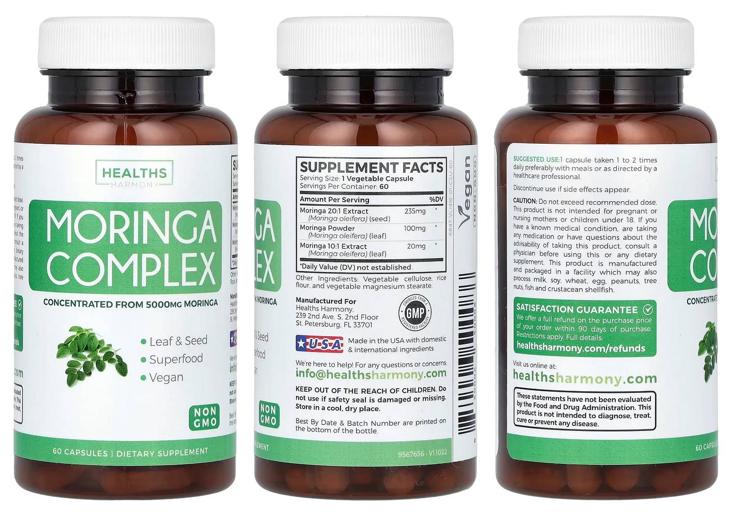 Healths Harmony, Moringa Complex packaging