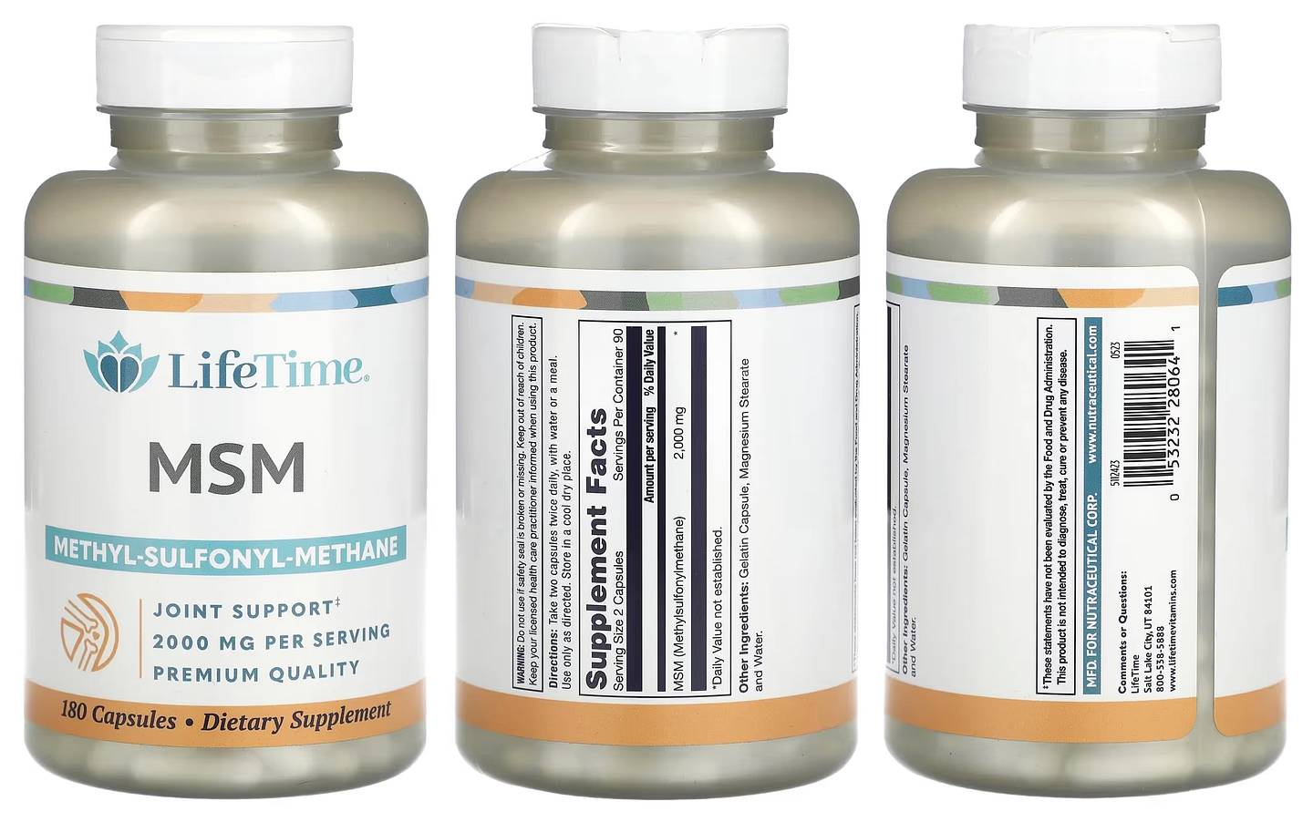 LifeTime Vitamins, MSM packaging