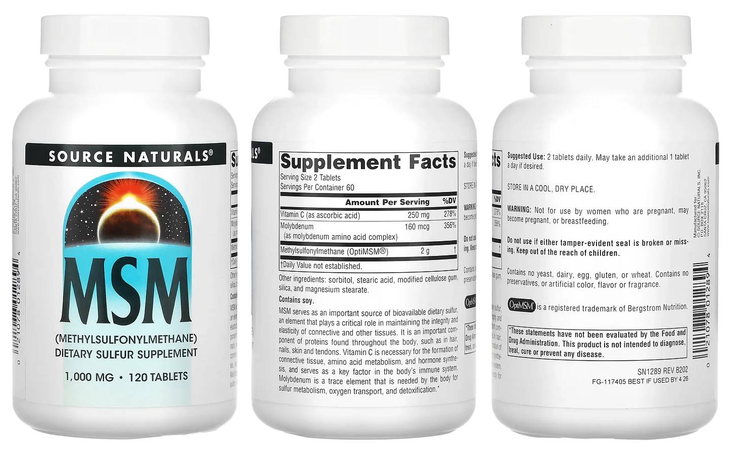 Source Naturals, MSM packaging