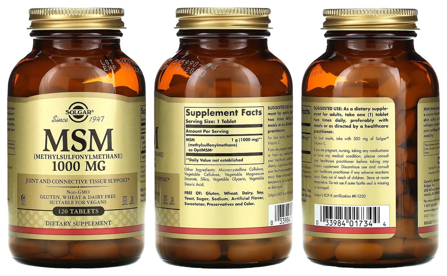 Solgar, MSM (Methylsulfonylmethane) packaging