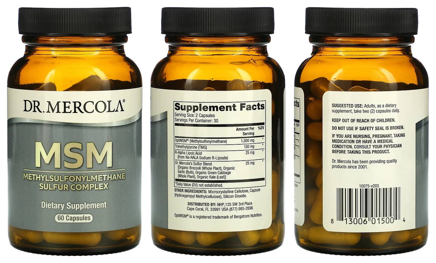 Dr. Mercola, MSM, Methylsulfonylmethane Sulfur Complex packaging