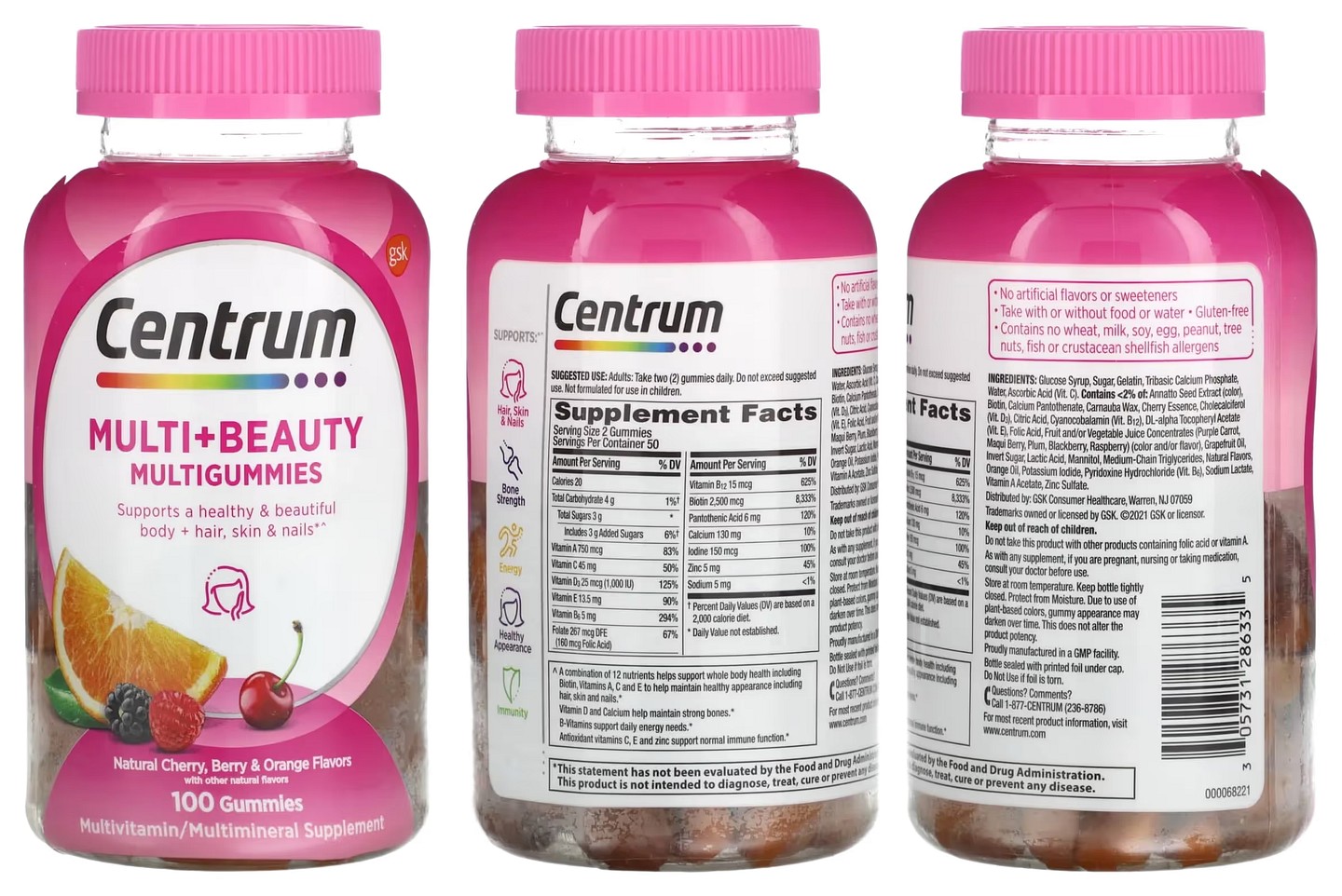 Centrum, Multi + Beauty Multigummies packaging