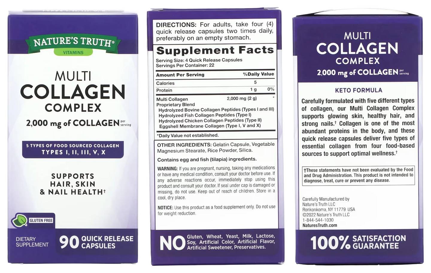 Nature's Truth, Multi Collagen Complex packaging