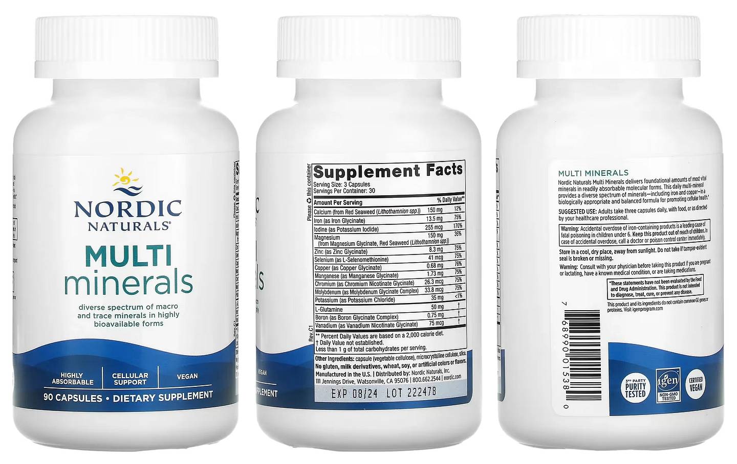 Nordic Naturals, Multi Minerals packaging