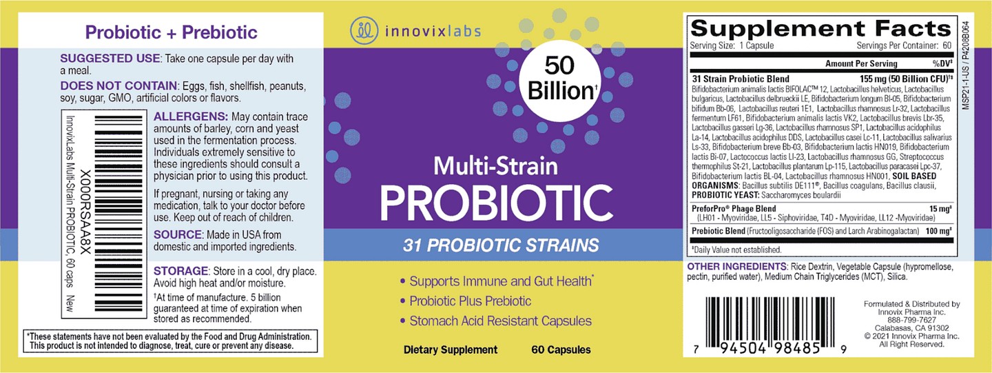 InnovixLabs, Multi-Strain Probiotic label