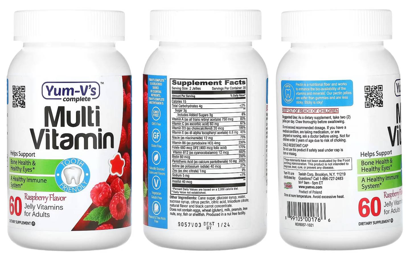 YumV's, Multi Vitamin for Adults, Raspberry packaging