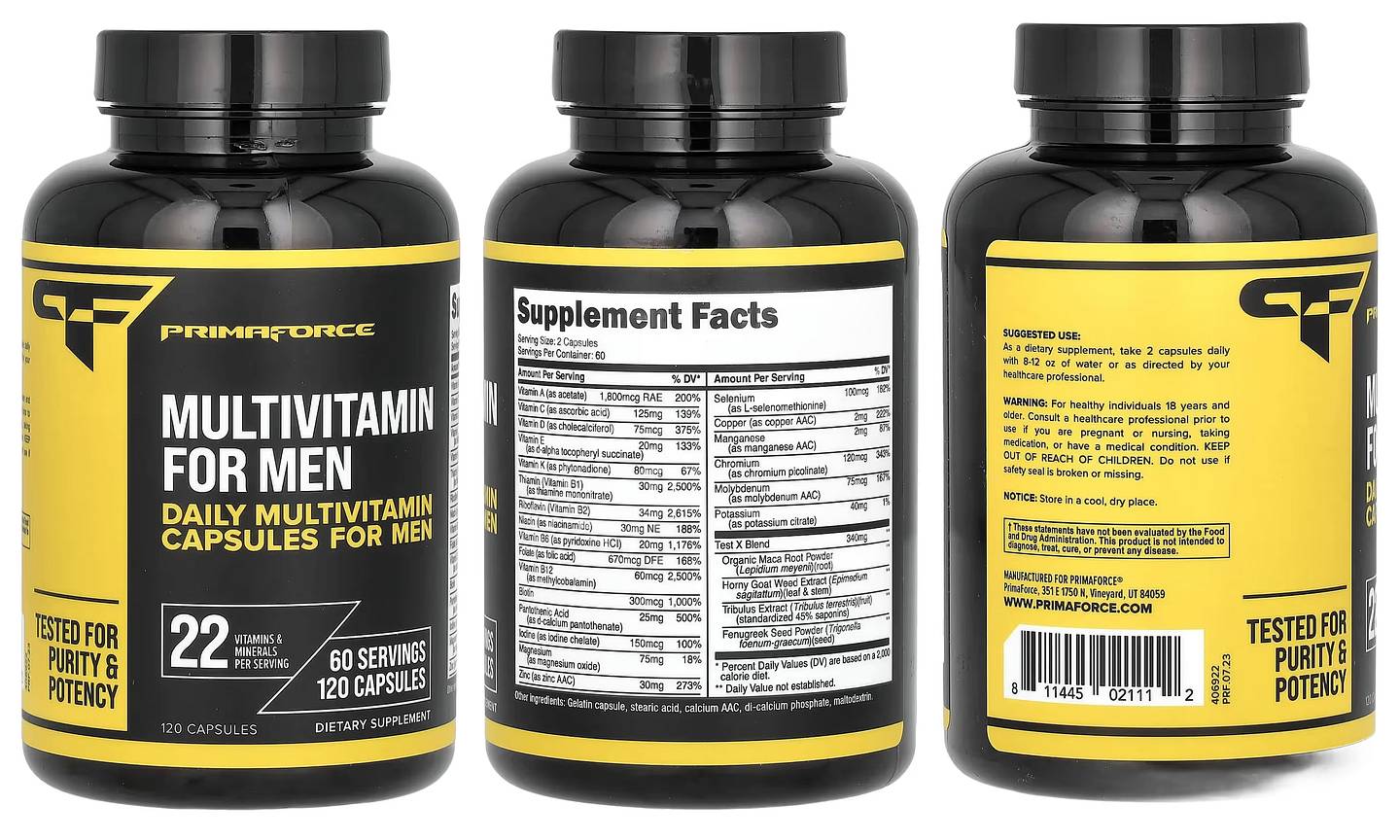 Primaforce, Multivitamin For Men packaging