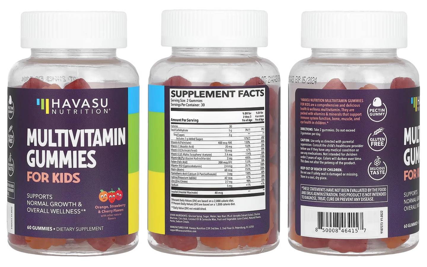 Havasu Nutrition, Multivitamin Gummies For Kids packaging