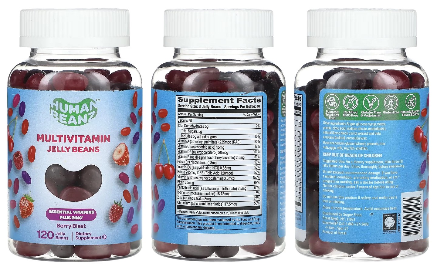 Human Beanz, Multivitamin Jelly Beans, Berry Blast packaging