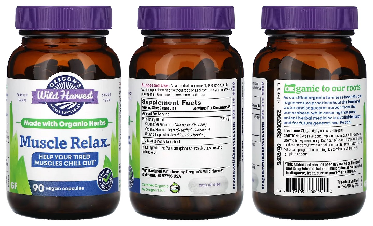 Oregon's Wild Harvest, Muscle Relax packaging