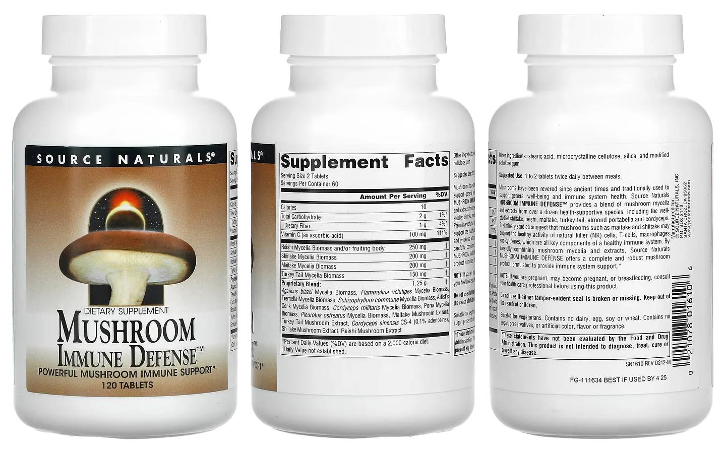 Source Naturals, Mushroom Immune Defense packaging