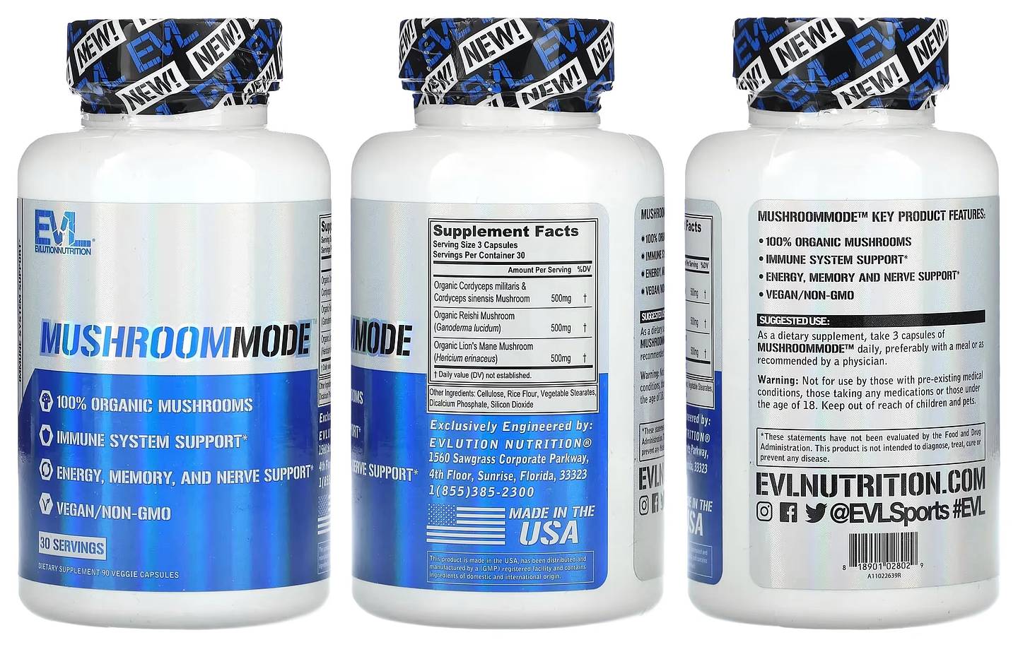 EVLution Nutrition, MushroomMode packaging