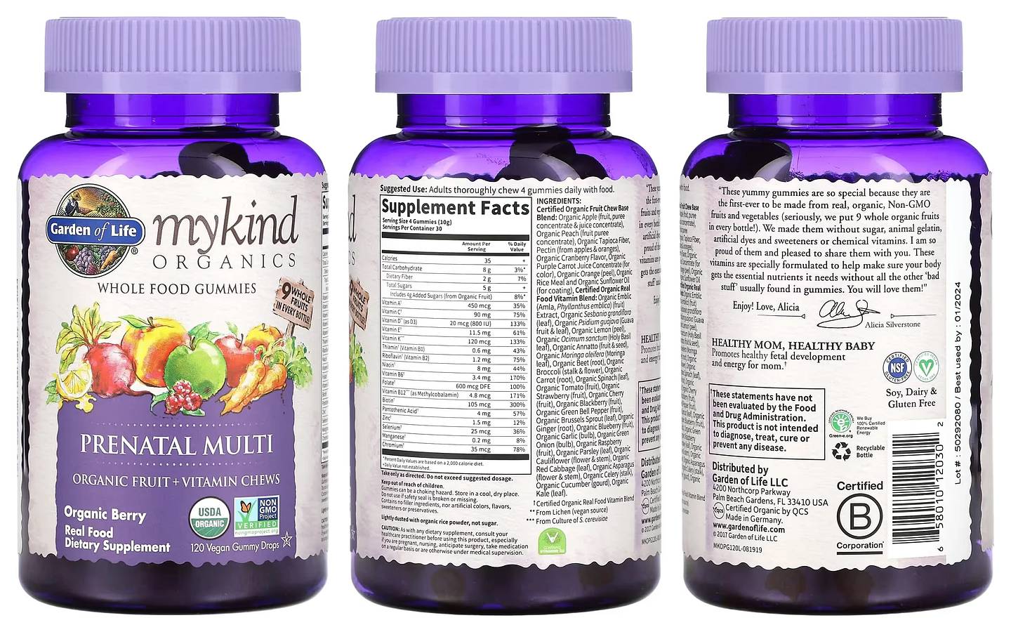 Garden of Life, MyKind Organics, Prenatal Multi, Organic Berry packaging