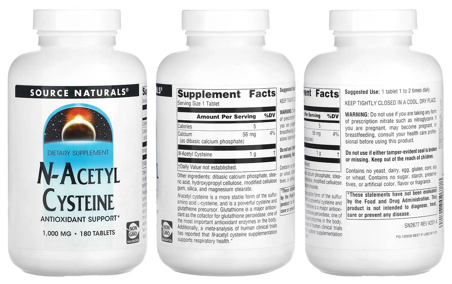 Source Naturals, N-Acetyl Cysteine packaging