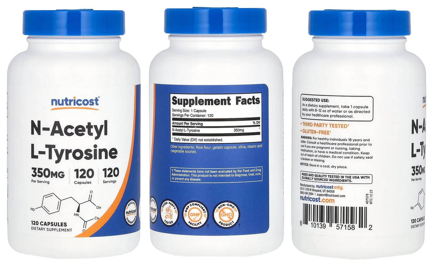 Nutricost, N-Acetyl L-Tyrosine packaging