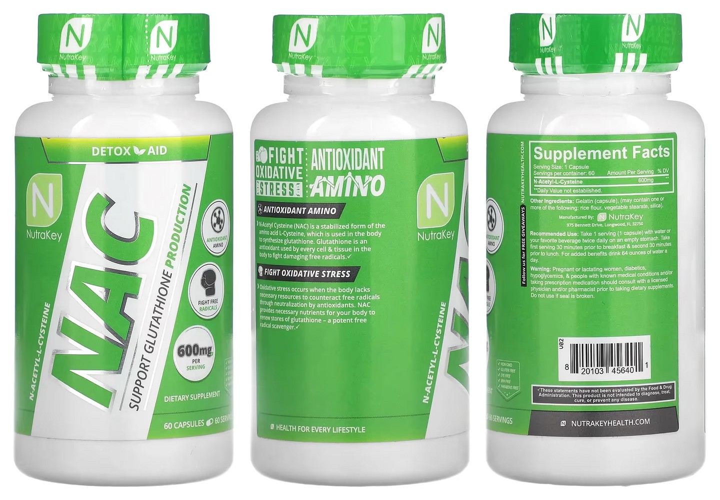 Nutrakey, NAC packaging