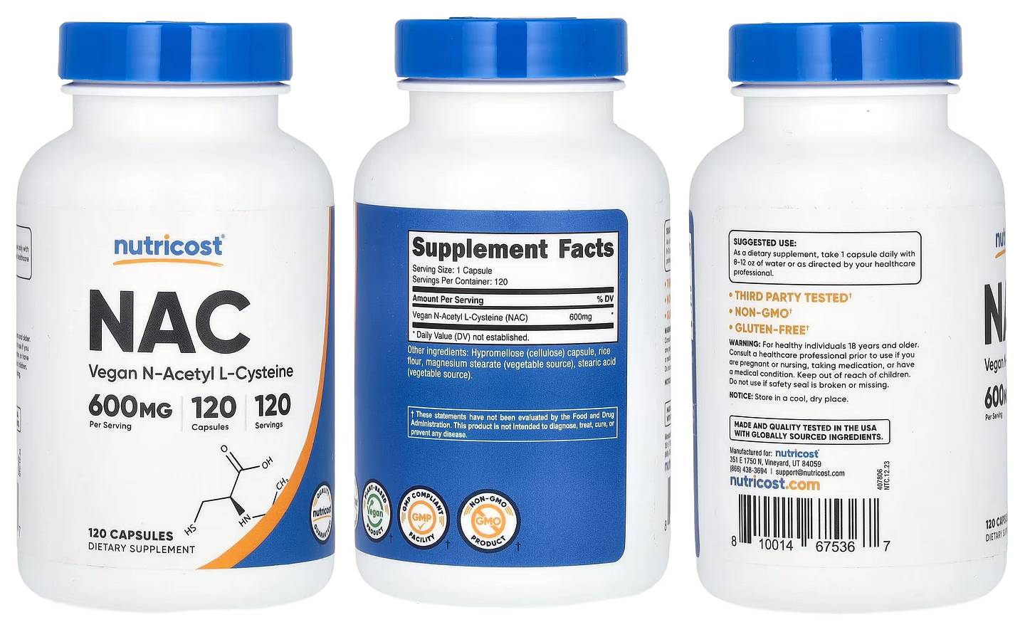 Nutricost, NAC packaging