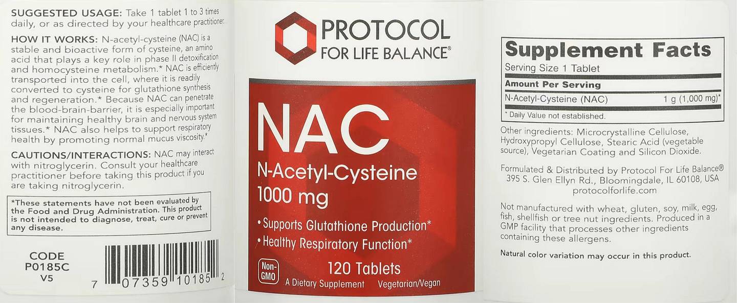 Protocol for Life Balance, NAC label