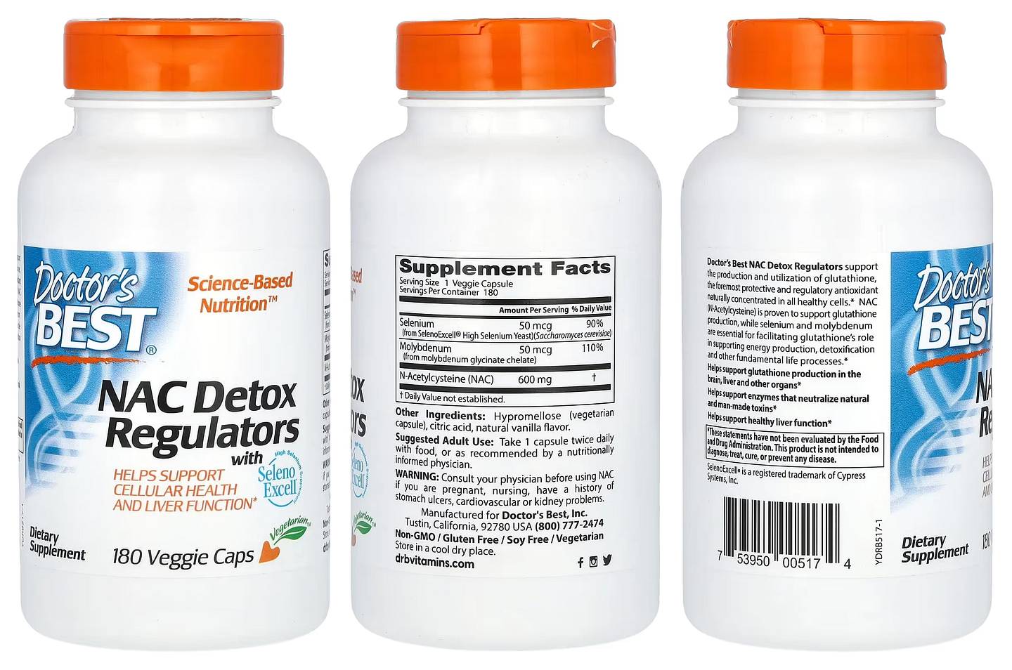 Doctor's Best, NAC Detox Regulators packaging