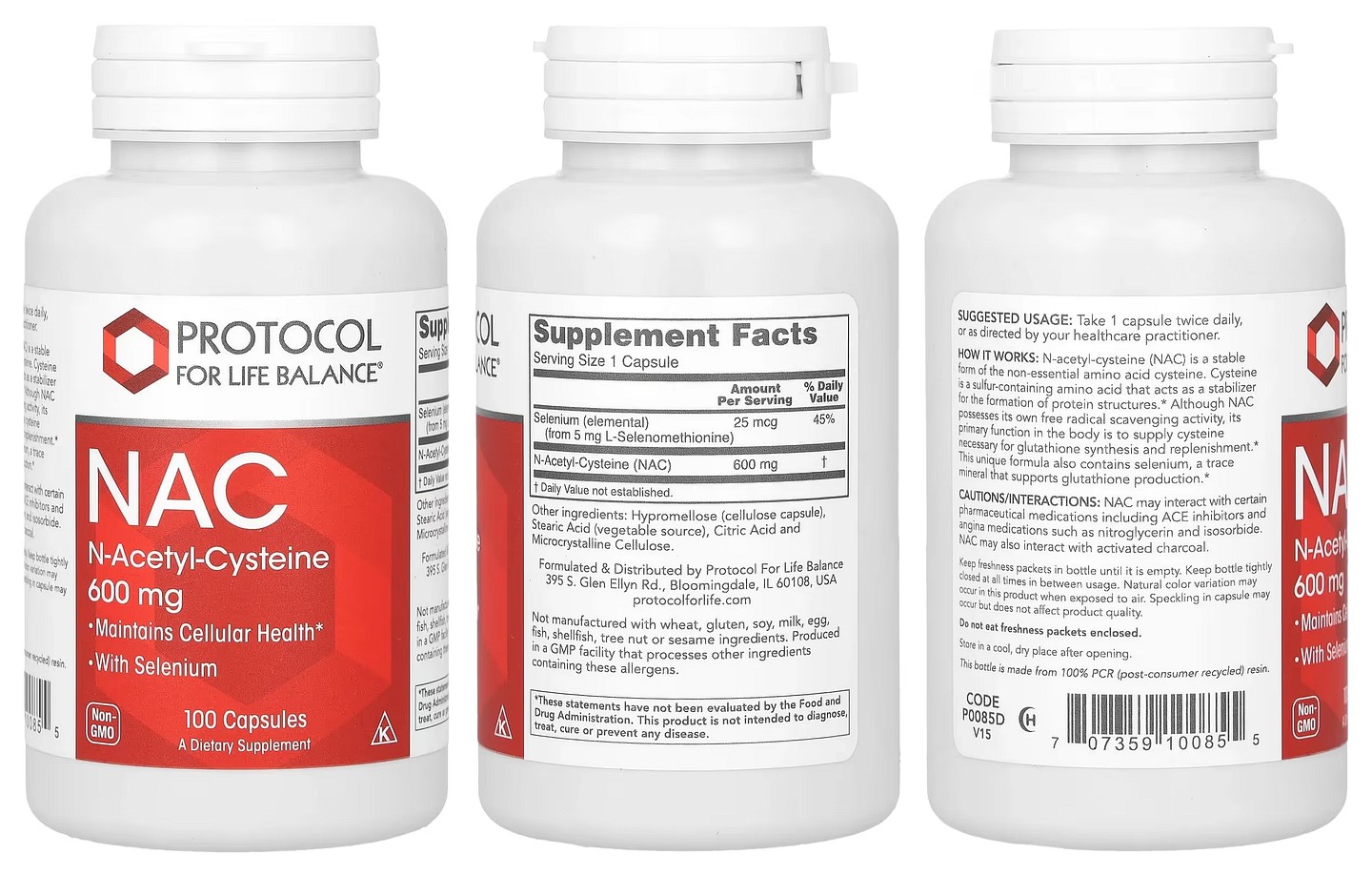 Protocol for Life Balance, NAC (N-Acetyl-Cysteine) packaging