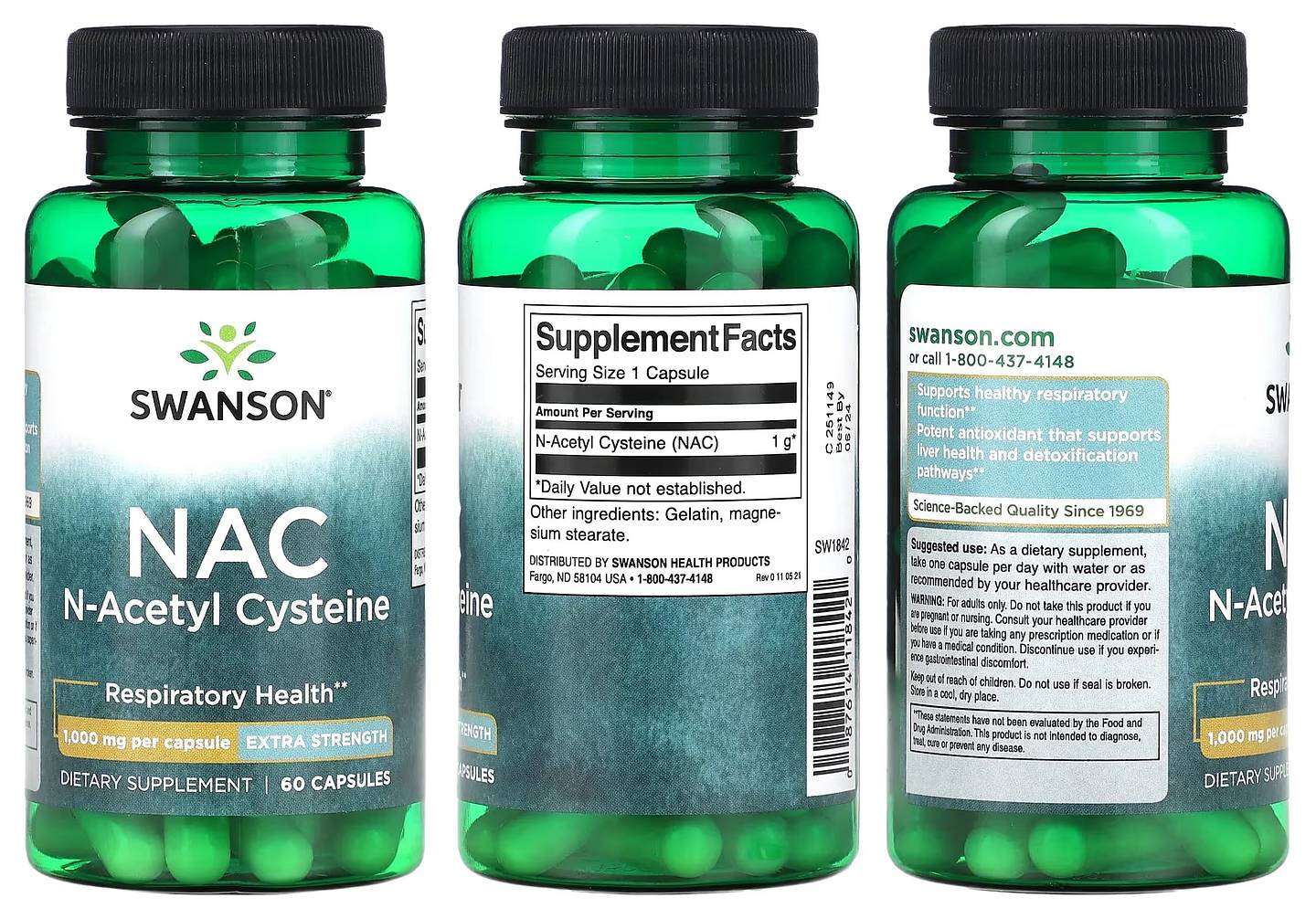 Swanson, NAC N-Acetyl Cysteine packaging